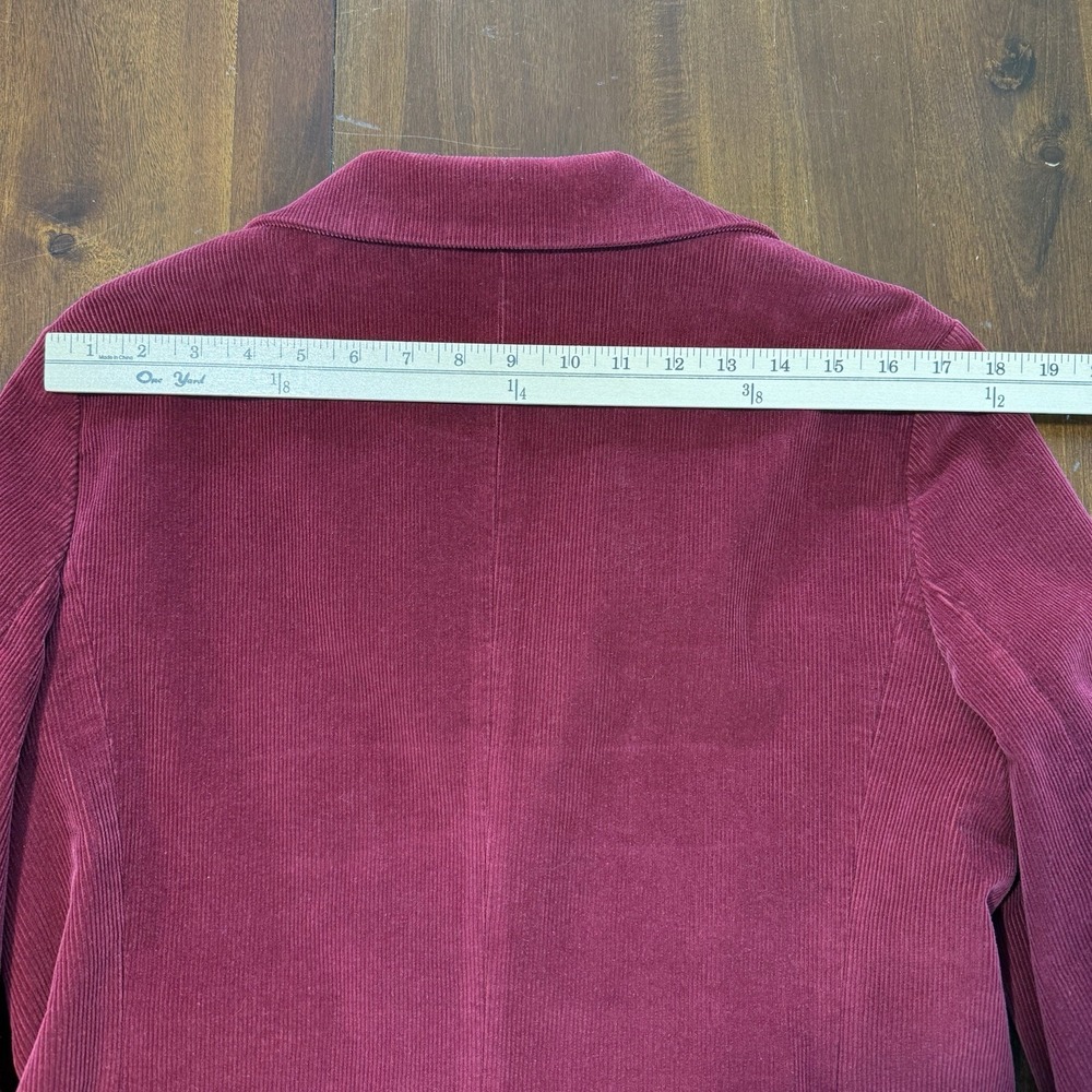 L.L.Bean Womens Corduroy Blazer Size 10 Reg Burgundy Lined Vintage Academia - Picture 6 of 10